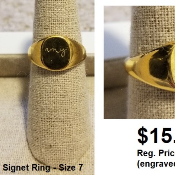 Signet Ring - Size 7 - Picture 2 of 2
